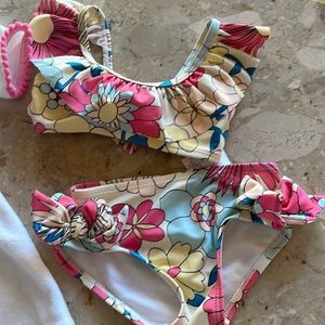 FLORAL PRINT BIKINI BUNDLED WITH A TERRY HOODED COVERUP